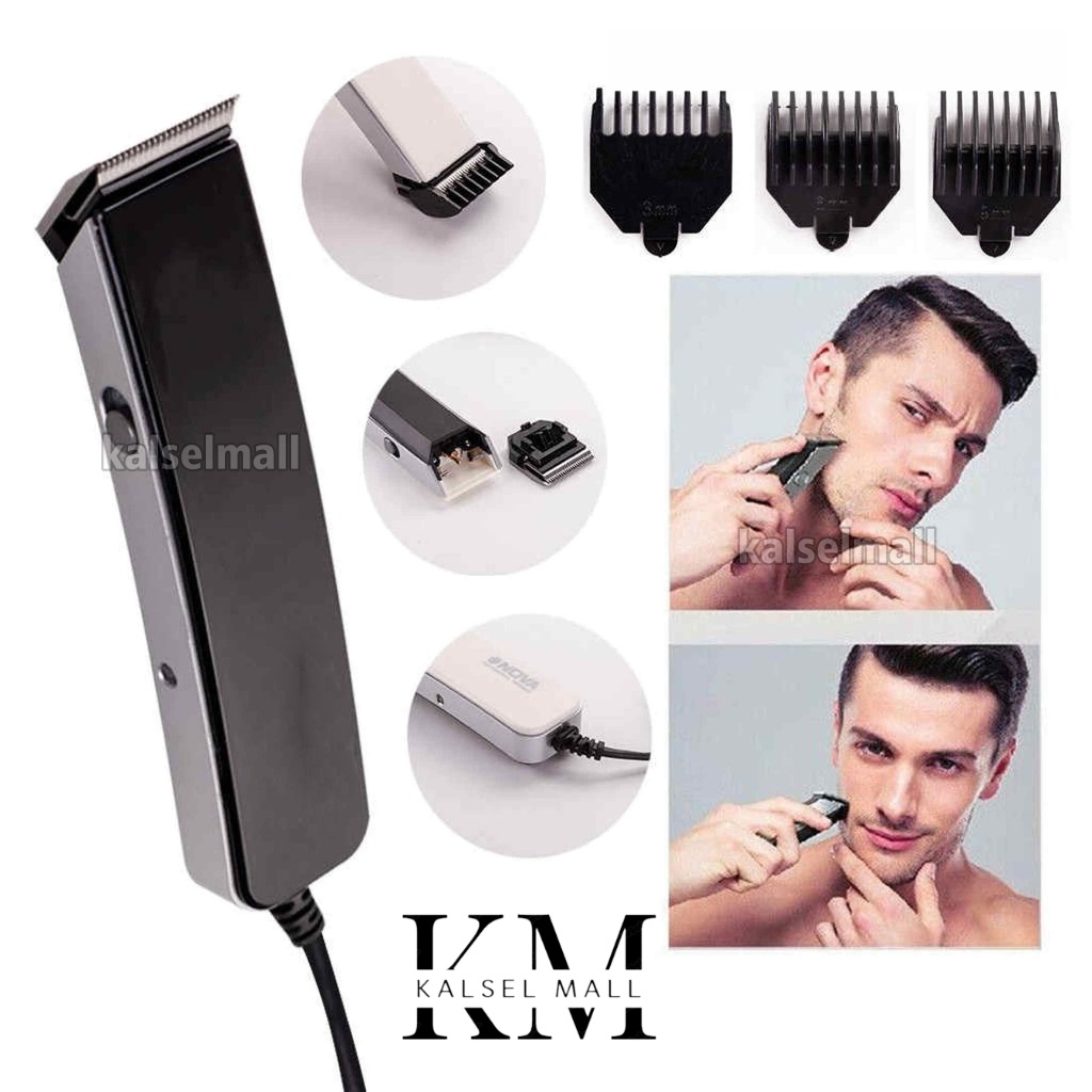 Pencukur Otomatis Alat Mesin Cukur Charger Baterai Rambut Kumis Jenggot Jombang Jambang Jabis Brewok Bewok Janggut Bulu Ketek Ketiak Tanpa Kabel Portabel Nova Original Salon NS 216 Hair Clipper Shaving Portable Balikpapan Banjarmasin Samarinda ACK21