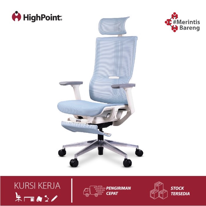 

HIGHPOINT ARIZONA KURSI KERJA KANTOR ERGONOMIS / OFFICE CHAIR - BLUE