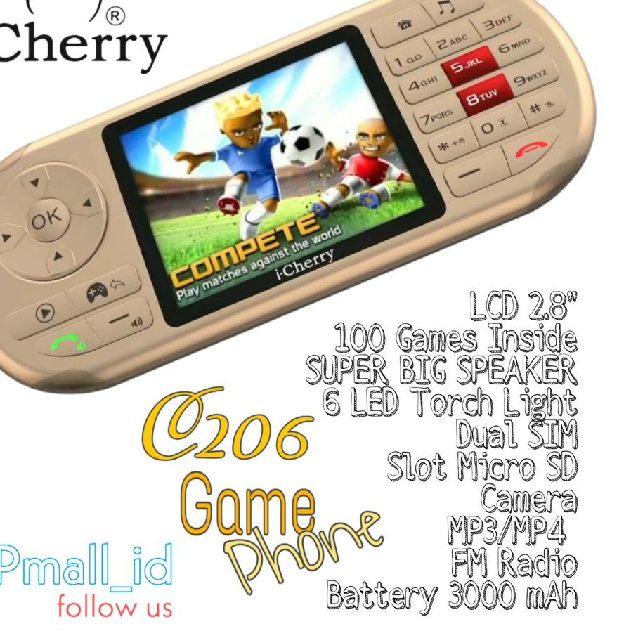 ✓ iCHERRY C206 GAME PHONE - iCHERRY C207 GAME PHONE - HP GAME 2,8 DUAL SIM GSM - HP  Model Baru