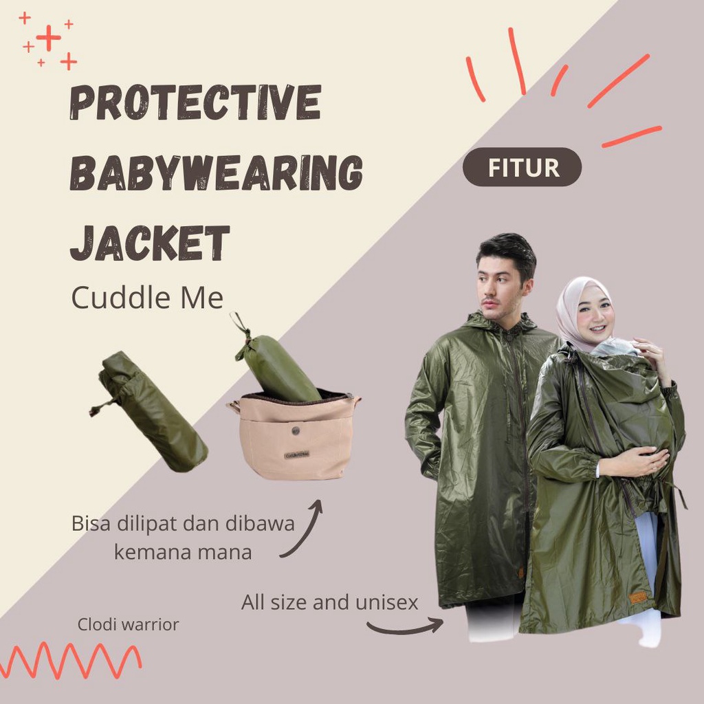 CUDDLE ME APD Jaket mantel untuk menggendong Bayi Protective babywearing free pouch masker