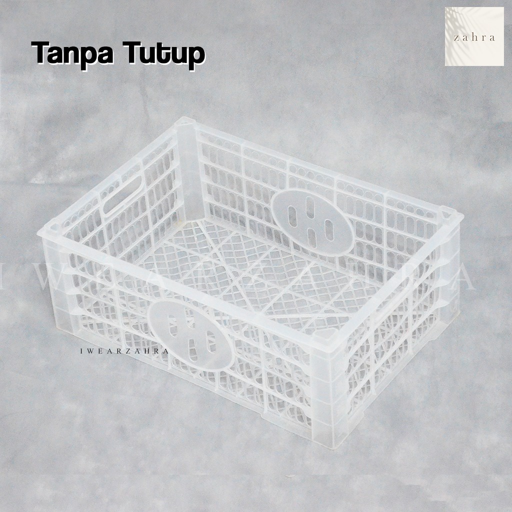 KERANJANG BUAH BEKAS - Container Box Plastik Warna Putih Kotak Penyimpanan Storage Organizer Murah