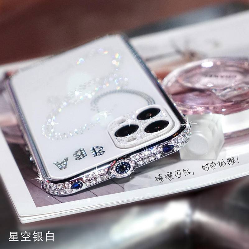 IPHONE Bling Berlian Imitasi Glitter Kristal Dimond Bumper Case Untuk Iphone13 12 11 Pro Xs Max Case Metal Cover Untuk Iphone7 8 Plus X Xr Se