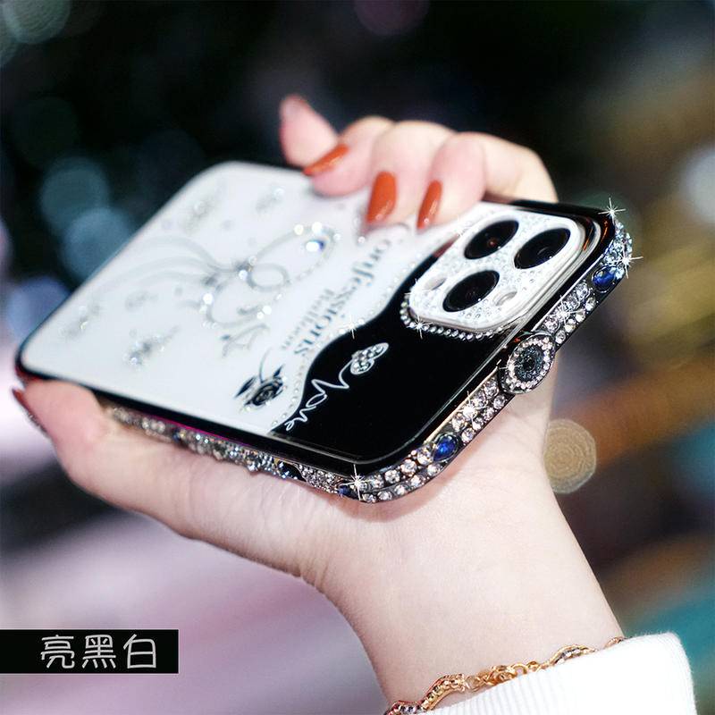 IPHONE Bling Berlian Mibile Ponsel Bumper Armor Case Untuk iPhone14 13 12 11 Pro Max Plus Case Glitter Berlian Imitasi Bingkai Logam Untuk iPhone14 iPhone13 iPhone12