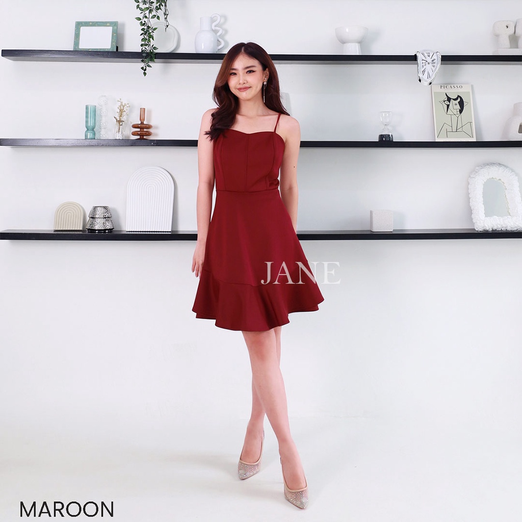 JANE COLLECTION || Mini Dress Wanita Hitam Pesta Tank Top Putih Scuba Fit And Flare Casual Korean Look Sexy Party Dress Rachel