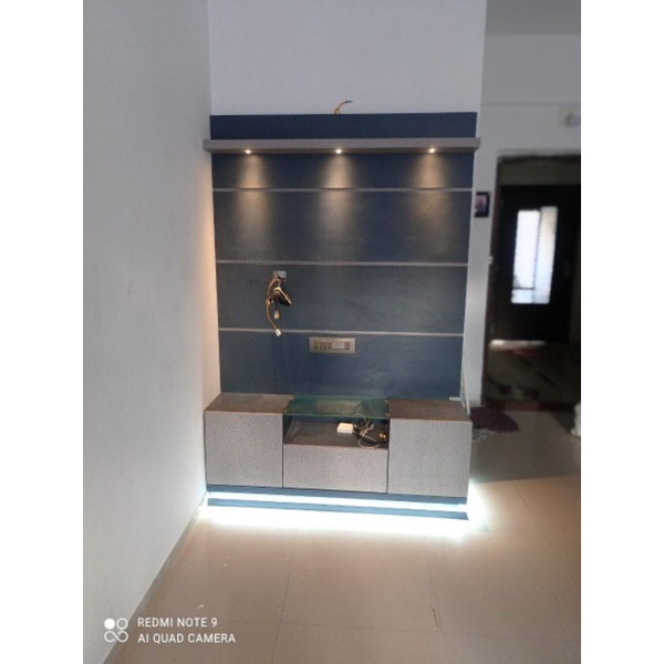 Backdrop Tv Rumah Minimalis Mewah HPL Elegan Furniture Custom Kudus Demak Pati