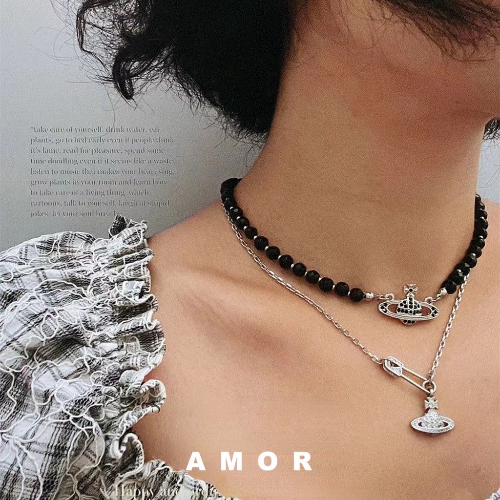 Vivienne westwood Saturn Kalung Kerah Rantai Dengan Berlian female