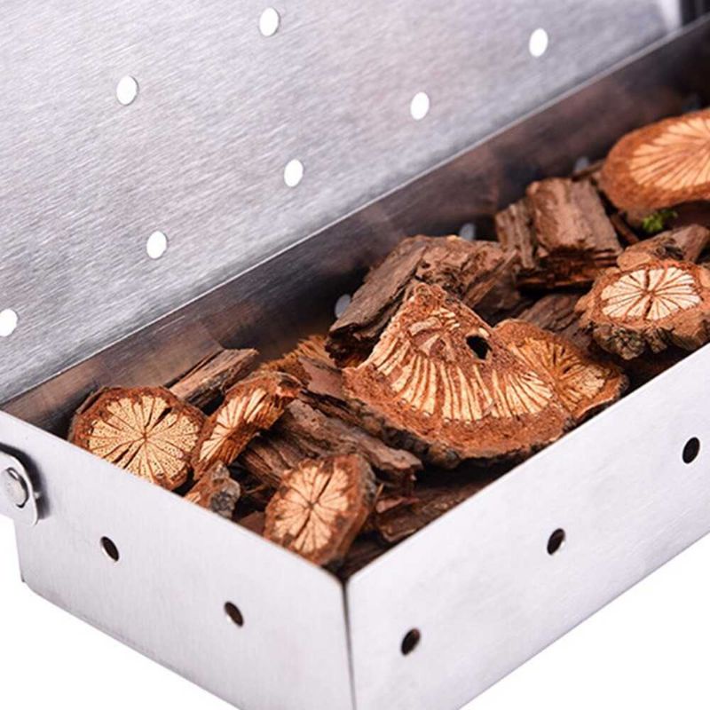 Hokerbat Tempat Arang BBQ Smoker Box Wood Chips Grill Meat - HK037