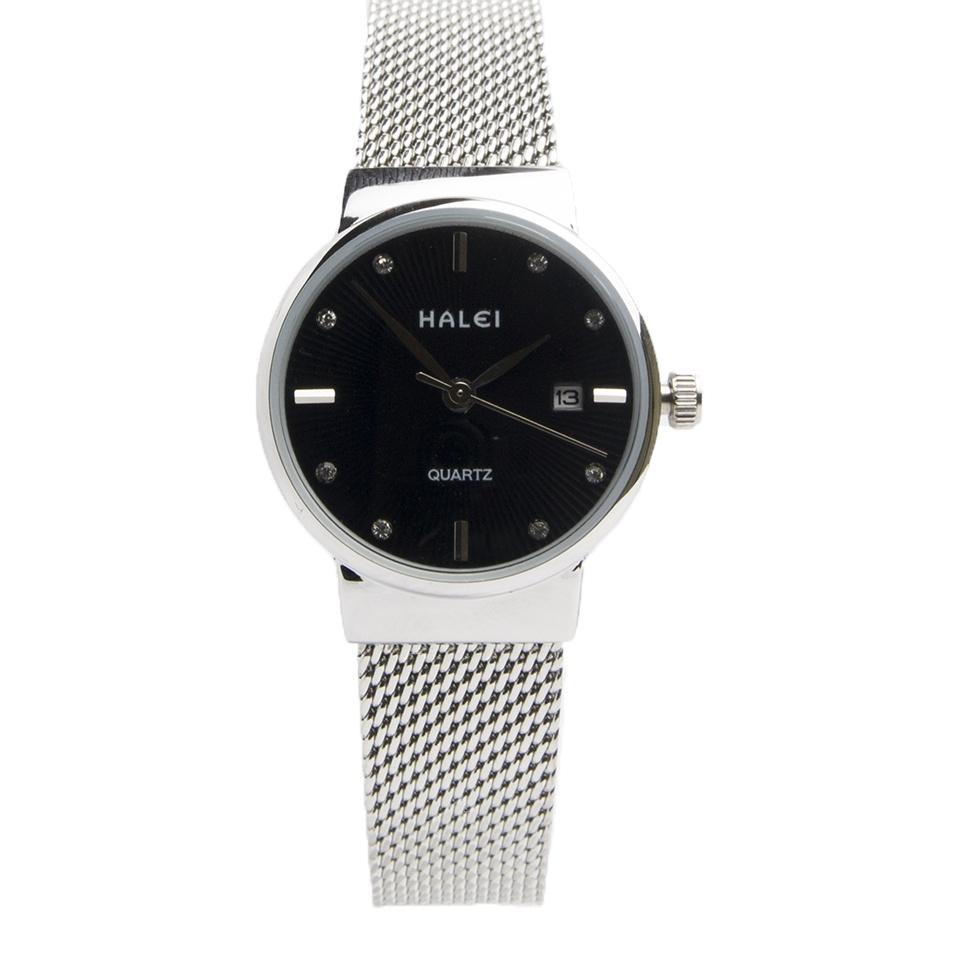 Halei watch Official Tahan Air Garansi OriginalJam Tangan Wanita Rantai Pasir Halei 8024 Silver {AUT