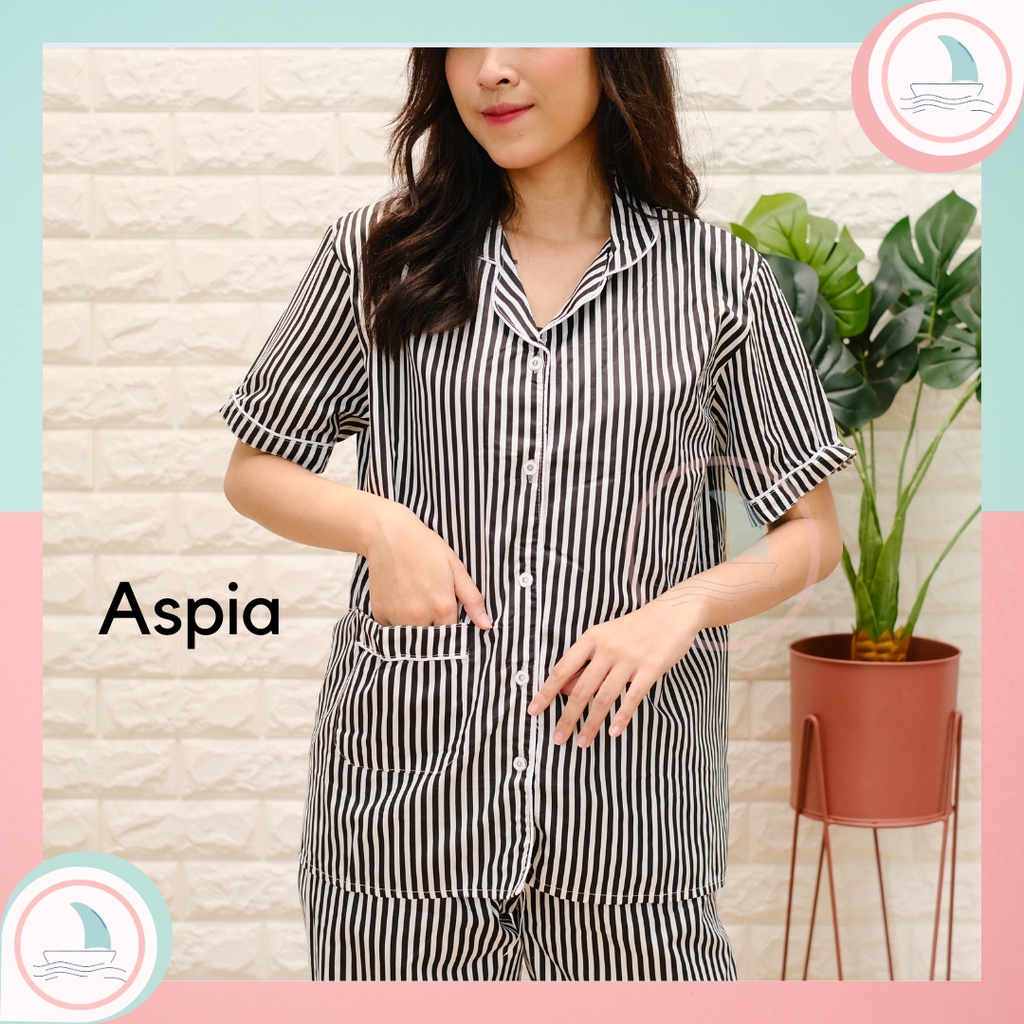 Baju Tidur Piyama Panjamas Wanita Aspia Celana Panjang Premium