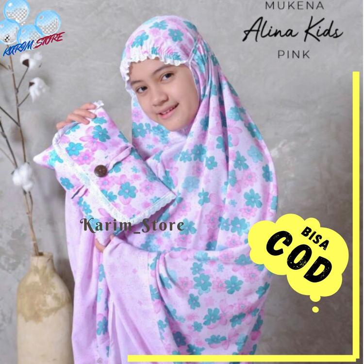 Mukena Couple Ibu dan Anak Perempuan Motif Bunga Usia 8 9 10 11 12 13 14 Tahun Warna Pastel Alina "Z