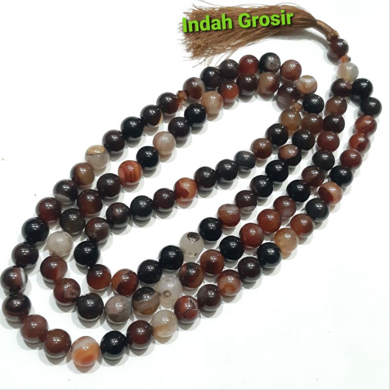 Tasbih Batu Aki Sulaiman Madu Jumbo 14mm 99butir Original Stone