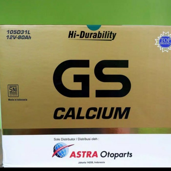 Aki Mobil Pajero Dakar, Fortuner Diesel 105D31L GS Astra Calsium 80ah