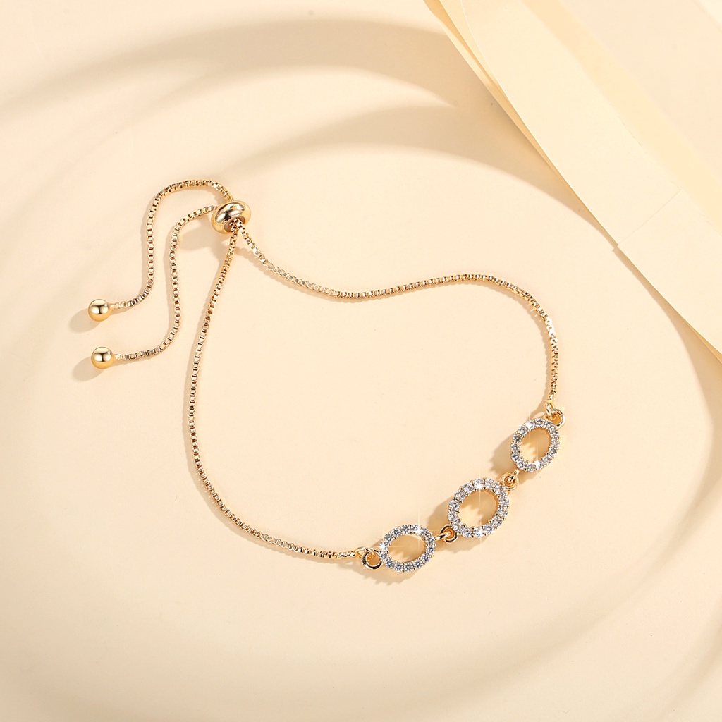 Y894 [COD✔]Gelang Serut Titanium Lapis Emas Wanita Fashion Aksesoris Anti Luntur