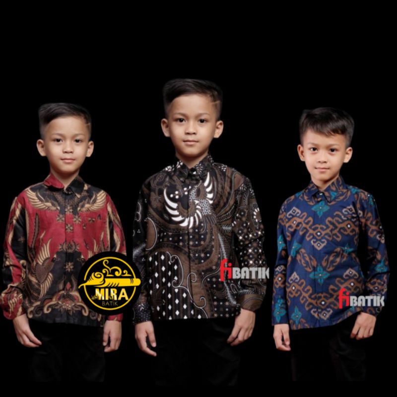 KEMEJA BATIK ANAK LENGAN PANJANG COWOK / BAJU BATIK ANAK COWOK / BATIK ANAK LAKI LAKI Umur 1-12 Tahu