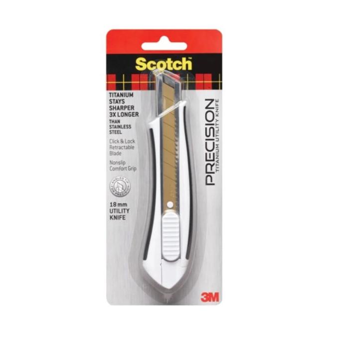 

Cutter Emas, Scotch 3M 18mm Titanium Blade Besar
