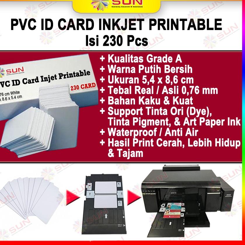 

Obral Terbatas Inkjet PVC ID Card Grade A 0,76 White uk 8.6 x 5.4 cm isi 230 ( Kertas PVC ID Card Inkjet Printable untuk Tray Id Card L805, T60, L850, R230 )( Support epson ori 673 /dye/pigment/art paper ink )