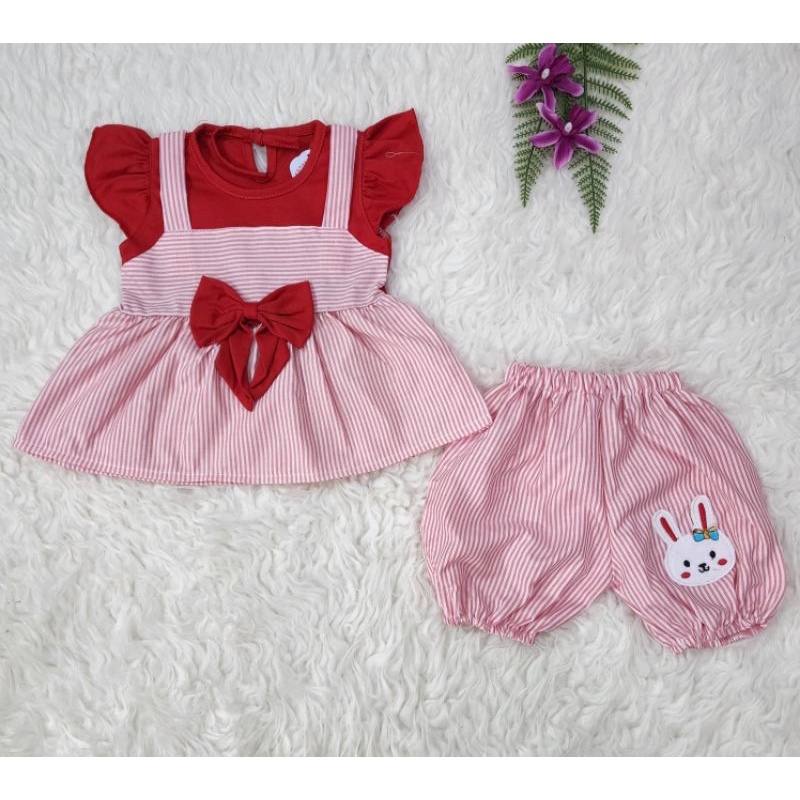 baju bayi perempuan Stelab celana pita Bunny