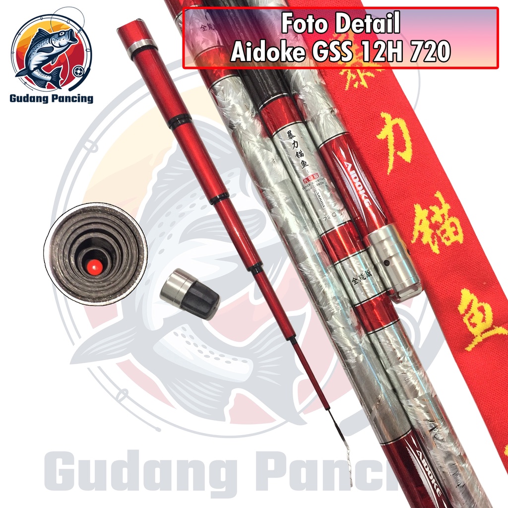 Joran Tegek AIDOKE GSS 8H 10H 12H Ukuran 360 390 450 540 630 720 Fishing Rod atau Tegeg ORIGINAL untuk memancing Ikan Baronang