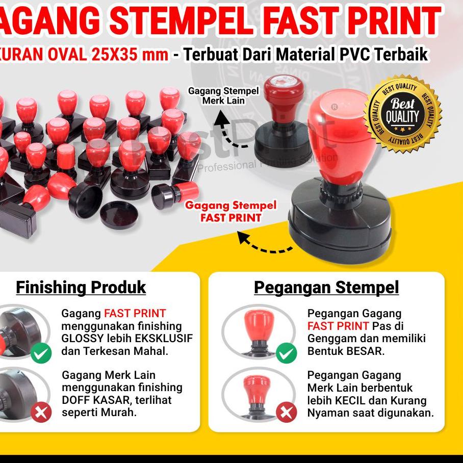

░ Gagang Stempel Flash Oval Warna Ukuran 25x35mm ゠
