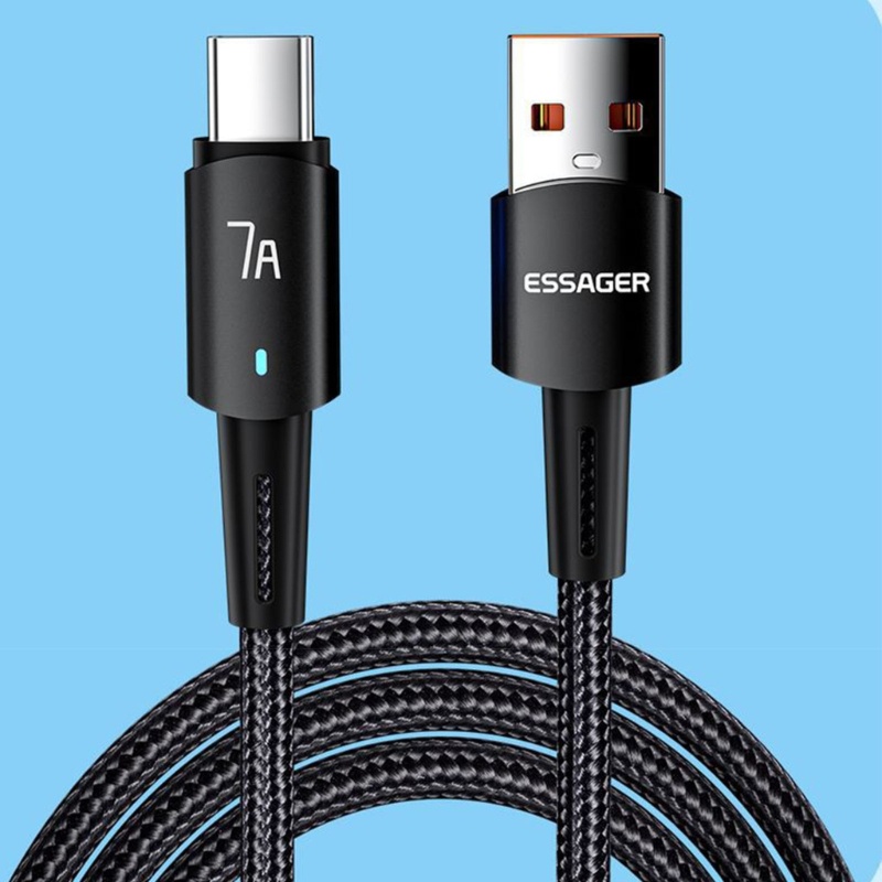 Zzz Upgraded USB-A to Type-C Fast Charger PD100W Kabel Pengisian Cepat Untuk Smartphone