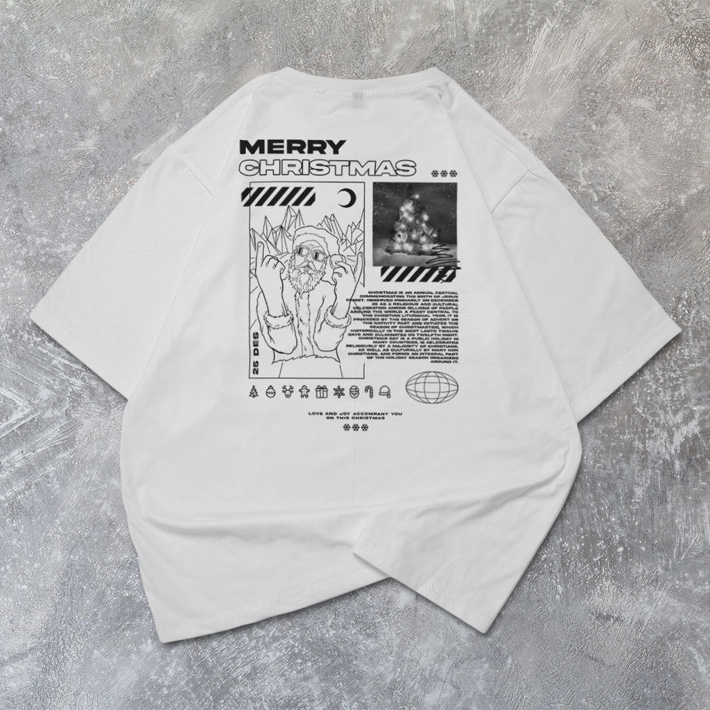 Hipnop Kaos Oversize CHRISTMASTREET T-Shirt Cowok Premium Natal