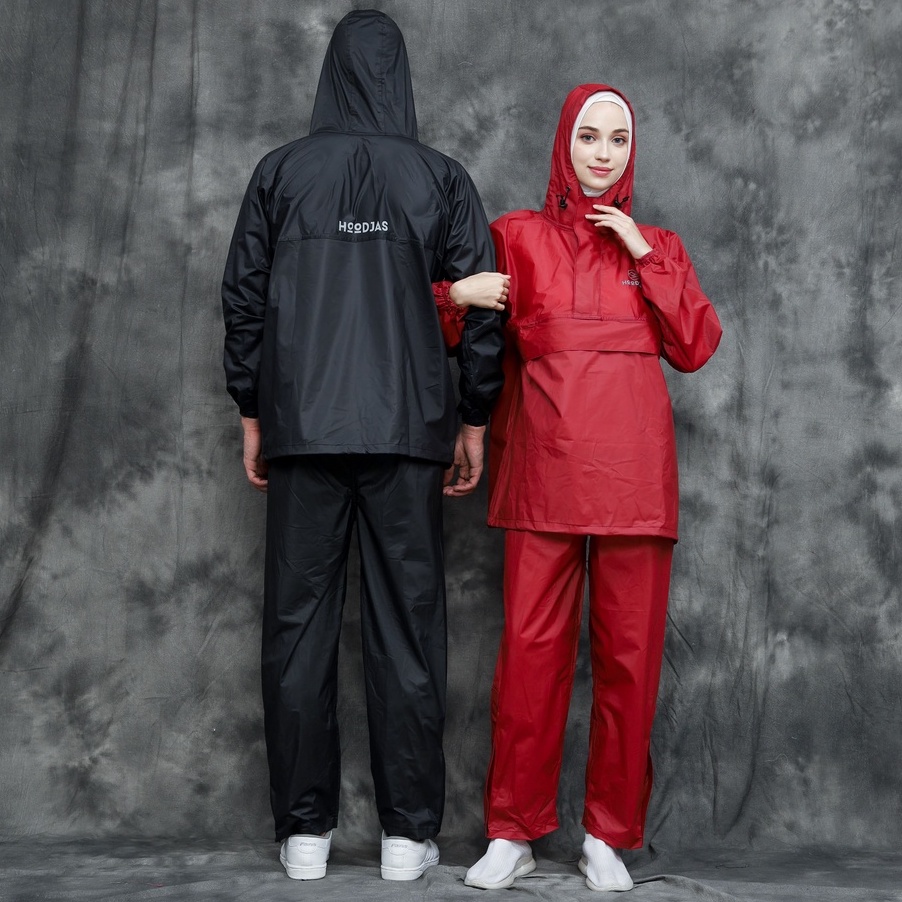 HOODJAS KANGAROO RAINCOAT Paket Couple Jas Hujan Saku Kangguru Pria Wanita Dewasa Anti Air Bahan PVC