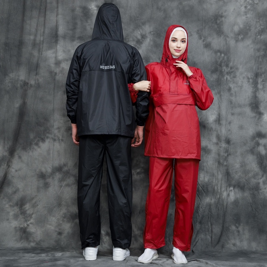 HOODJAS KANGAROO RAINCOAT Paket Couple Jas Hujan Kangguru Anti Bocor Jas Hujan Saku Kangguru Pria Wanita Dewasa Anti Air Bahan PVC Nylon Waterproof