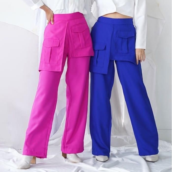 Celana Panjang Wanita Kulot Highwaist Palazzo Pants Bess Pocket Premium || Kulot Palazo Pants