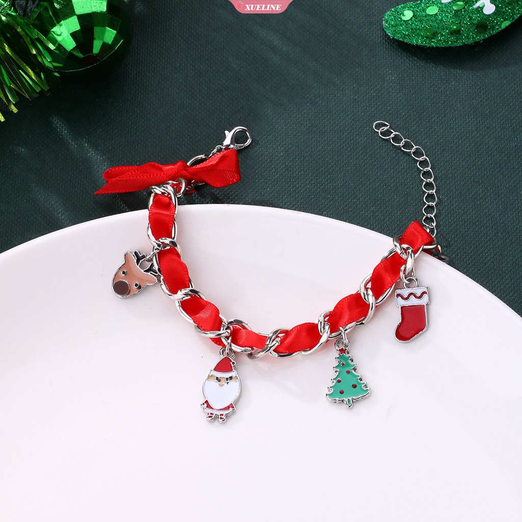 Gelang Pesona Santa Claus Lucu Gelang Pohon Natal Gelang Hadiah Perayaan Terbaik Tahun Baru Gelang fashion [ZXL]