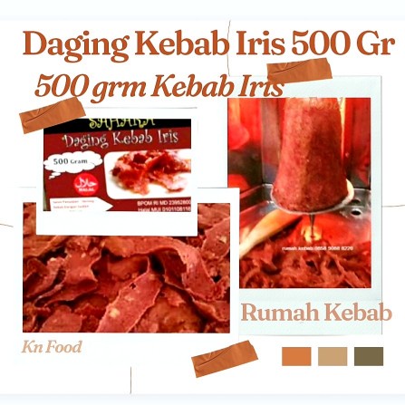 

Daging kebab iris sudah matang 500 gr Daging kebab sdh di burner di panggang