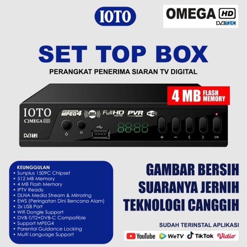 STB TV Set Top Box TV Digital Omega DVB3 T2 Memori 4MB - STB TV DIGITAL STB TV ANALOG