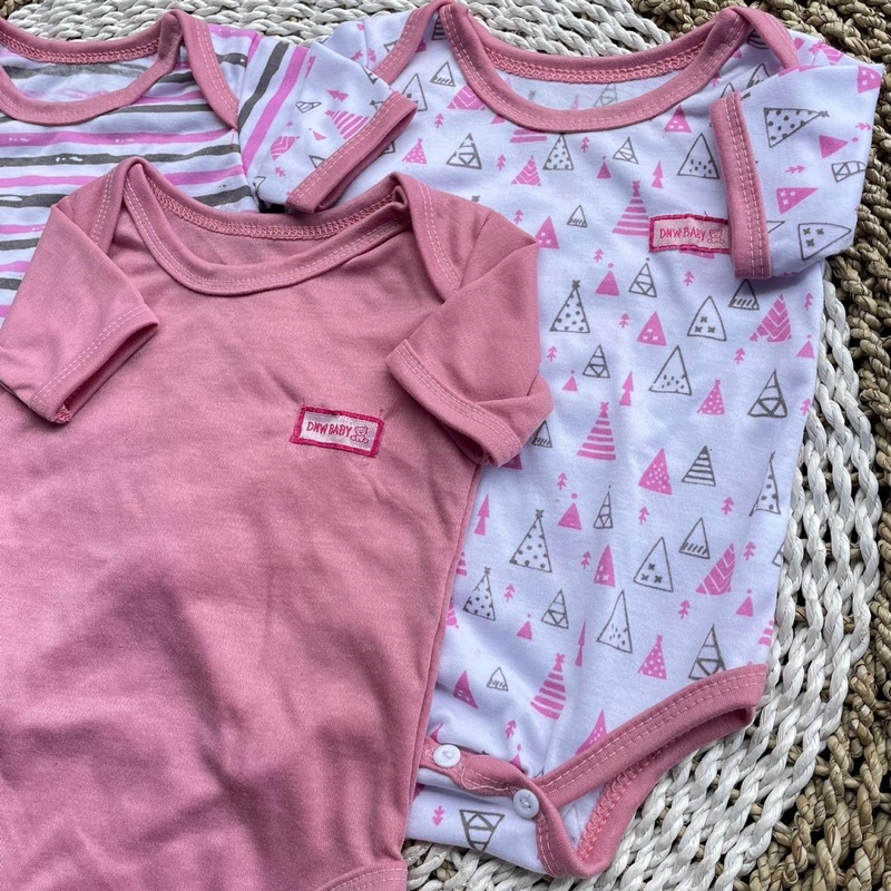 3Pcs Jumper Bayi Bodysuit Motif Full Sablon Jumper Bayi Newborn  DNW BABY