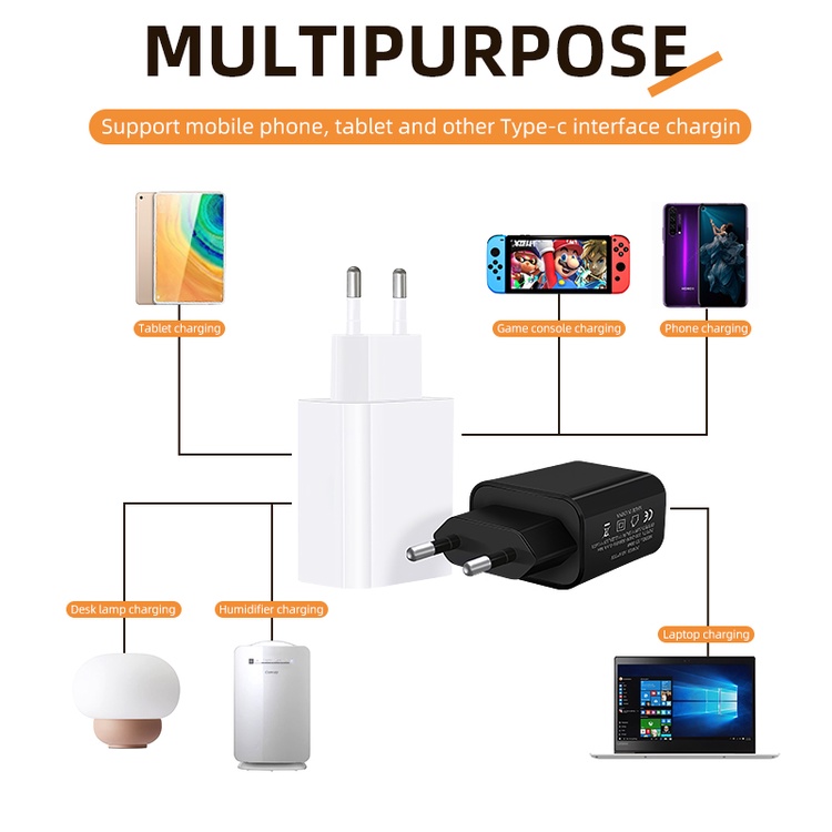 Fast Charging PD3.0 Type-C Port Quick Charge 20W Fast Charging Quick Charger Adaptor