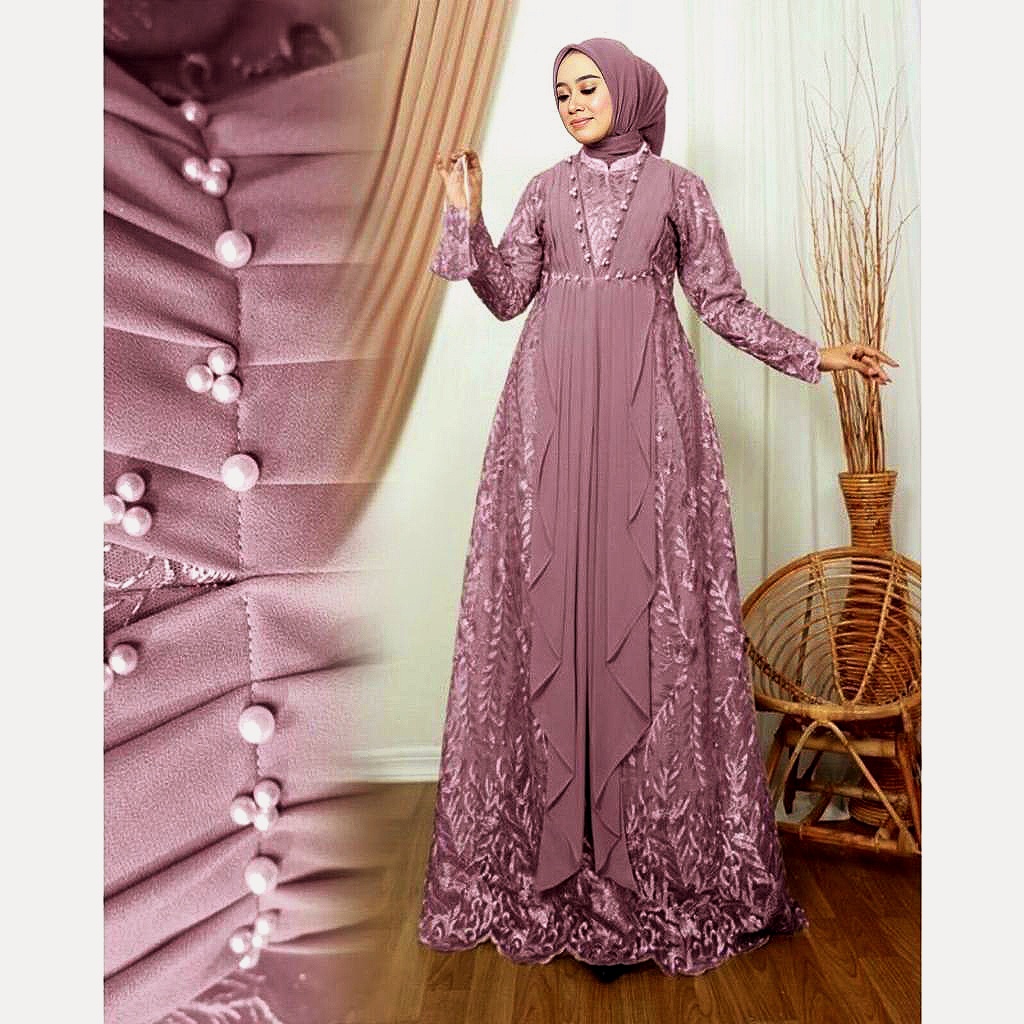 MAXI VICESA | M L XL XXL 3XL | GAMIS BRUKAT FULL FASHION MUSLIM WANITA