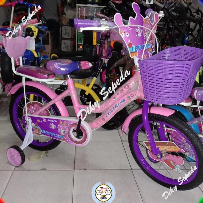 Sepeda Mini Anak 16 Inch Perempuan - Merah Muda #Original