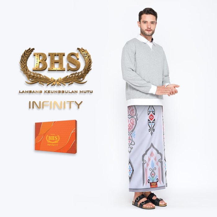 Sarung BHS Infinity Gold Motif PKE Putih 02