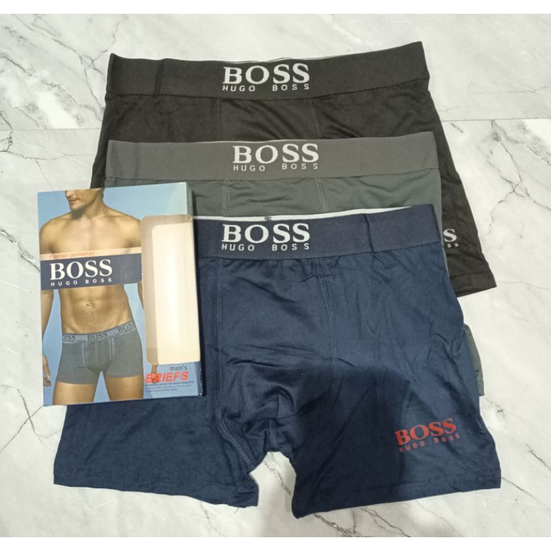 PROMO !!! 3 PCS BOXER PRIA HUG0 || CELANA DALAM BOXER PRIA