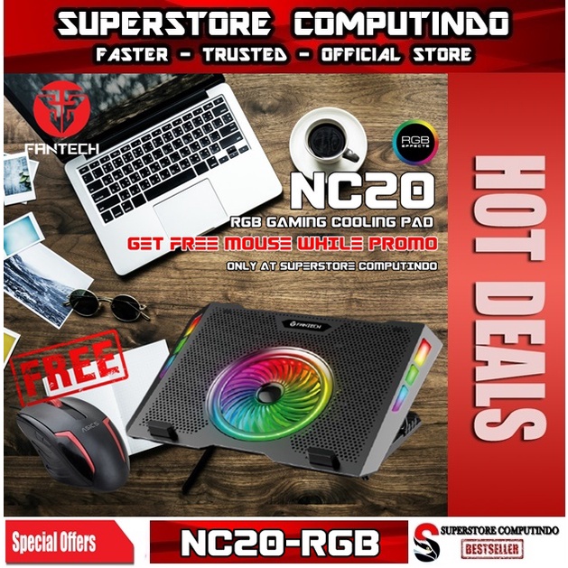 Fantech NC20 RGB Gaming Cooling Pad -NC20 RGB Notebook Cooler