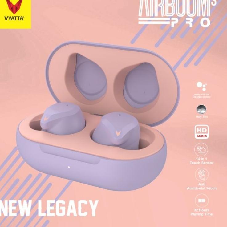 Banyak Dicari VYATTA AIRBOOM PRO 3 SPORT TWS HEADSET BLUETOOTH EARPHONE NEW ORIGINAL GARANSI RESMI