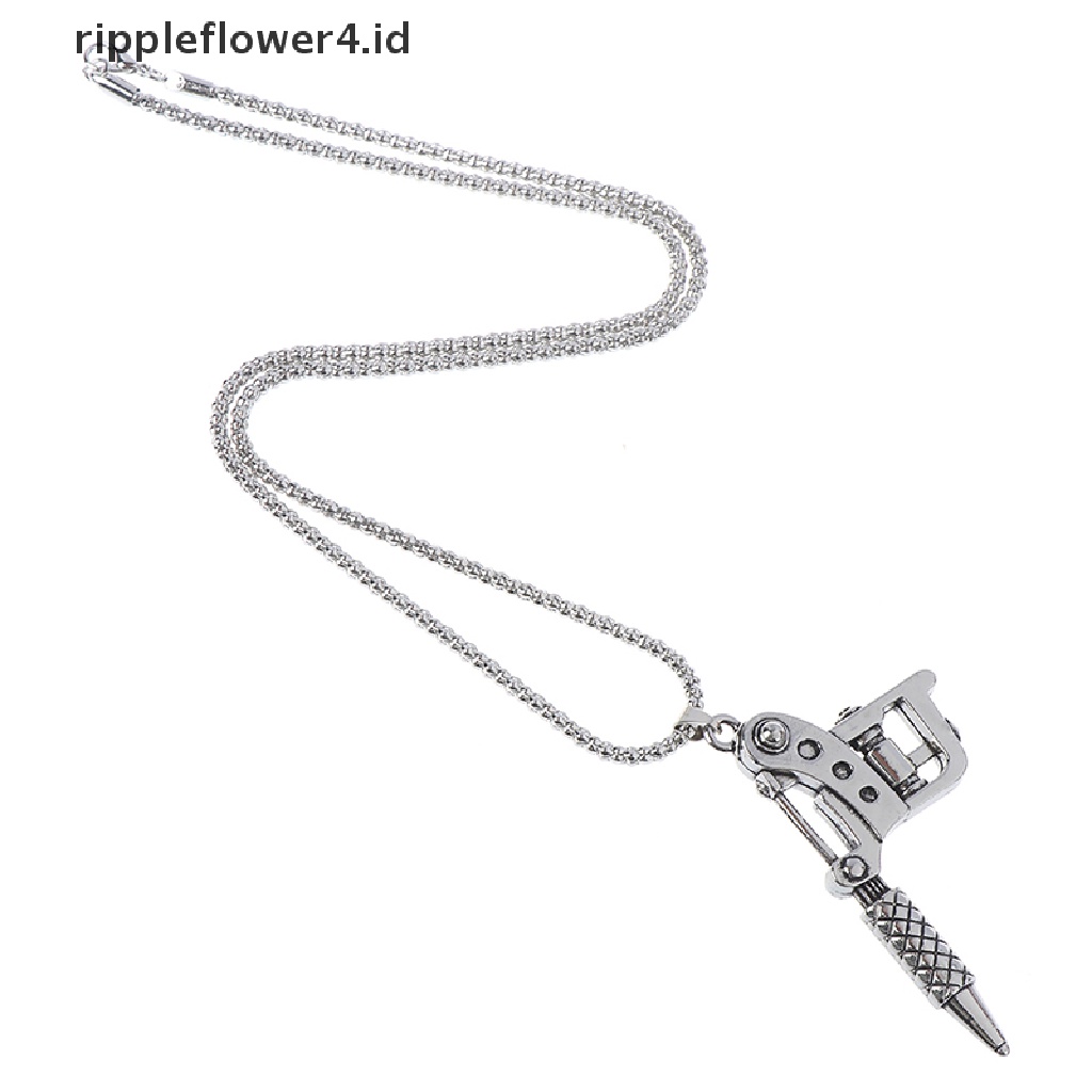 {rippleflower4.id} Alat Mesin Tato Mini Liontin Kalung Punk Vintage Tattoo Tempat Kunci~