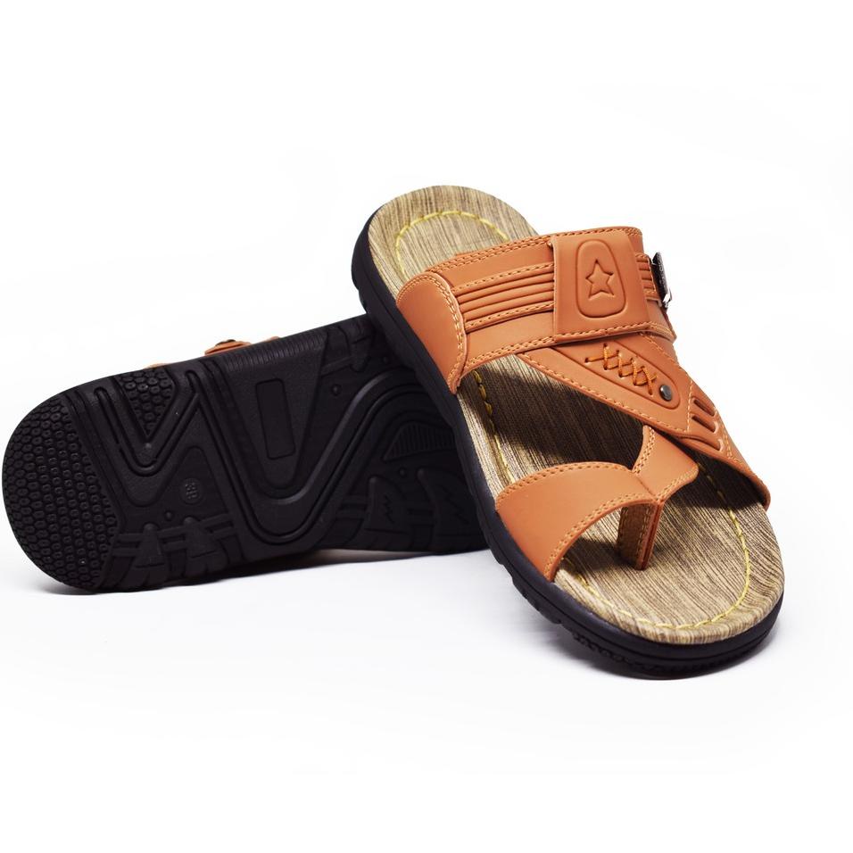 Menarik sandal slop jepit pria / sandal pria / sandal kulit pria / sandal slop jepit L-track Davis 0