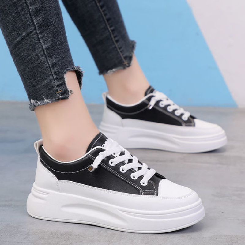 {EJ} Sepatu Wanita Sneakers Putih Fashion Korea Musim semi Sport Import