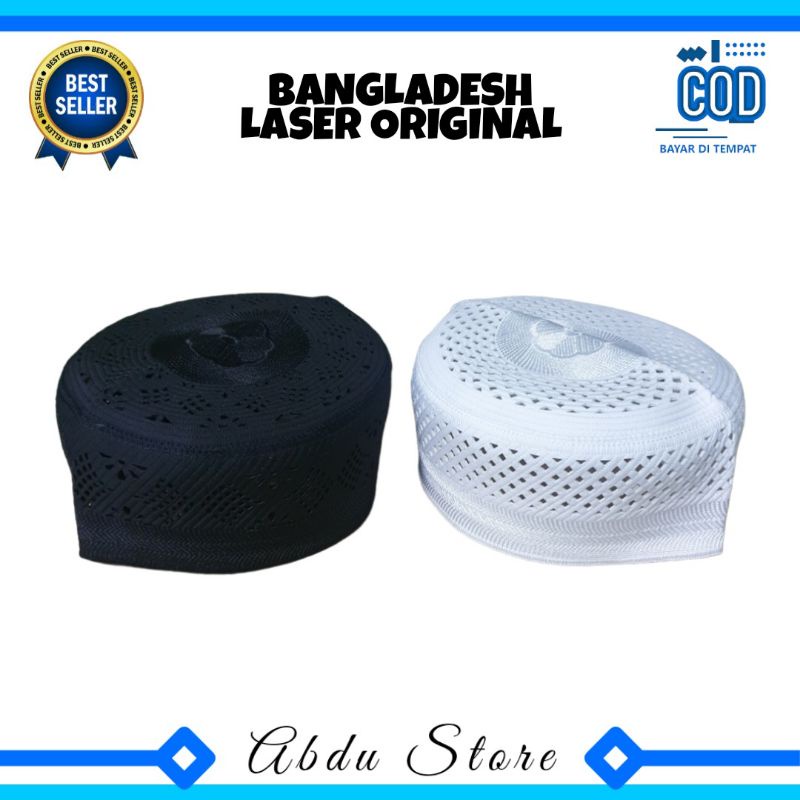 Peci BANGLADESH LASER ORIGINAL Murah , Peci Haji Bangladesh Ori Full AC , Kopiah Haji Bangladesh Las
