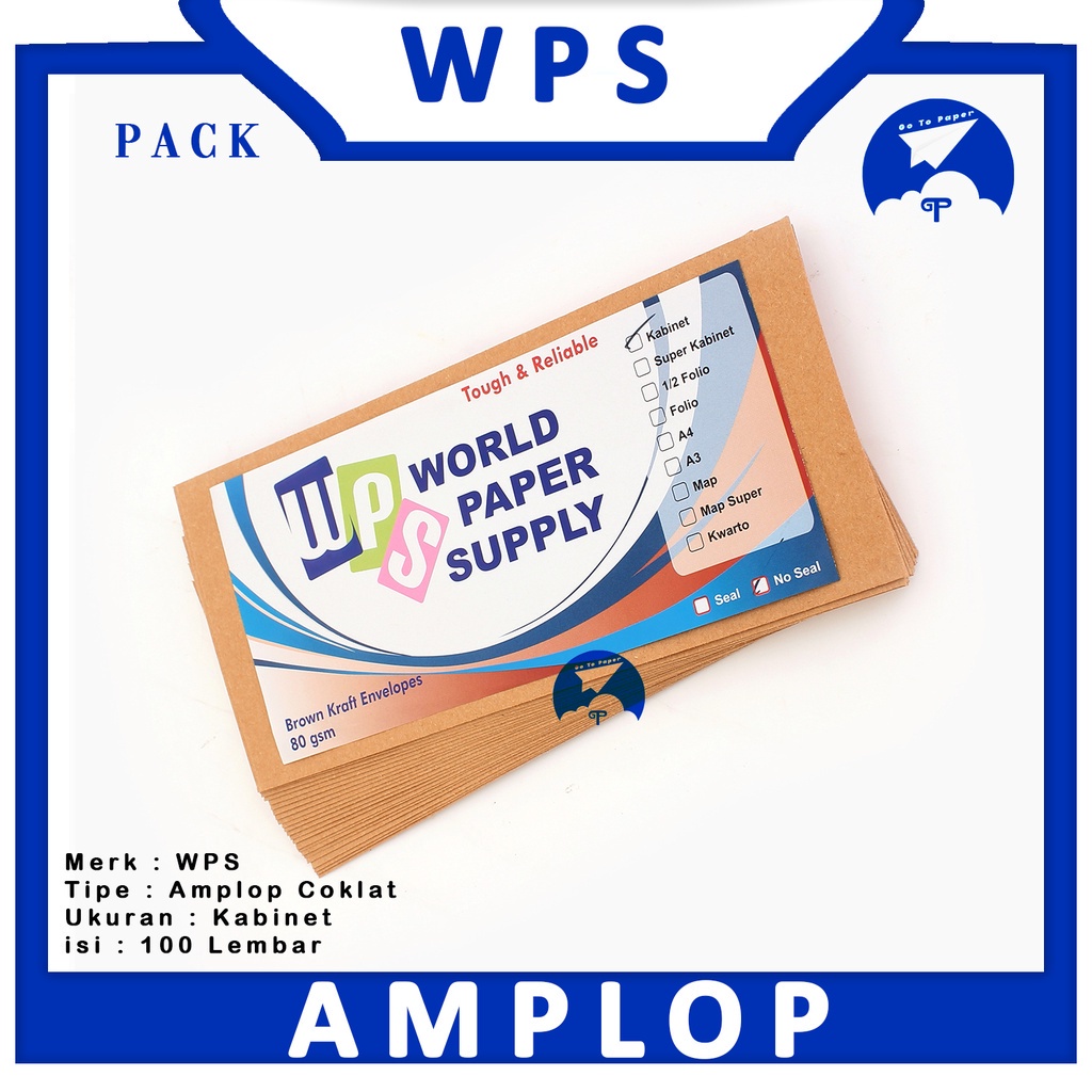 

WPS - Amplop Cokelat Polos Ukuran Kabinet 80gsm - Pack