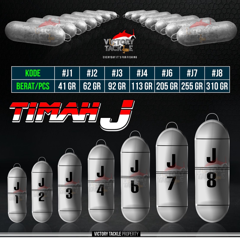 TIMAH DASARAN PANCING TIPE JANTUNG J1 | J2 | J3 | J4 | BERAT 41 | 62 | 92 | 113 | TIMAH BANDUL DASARAN