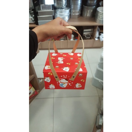 Imlek box kucing 15cm  box kue kering box hampers imlek