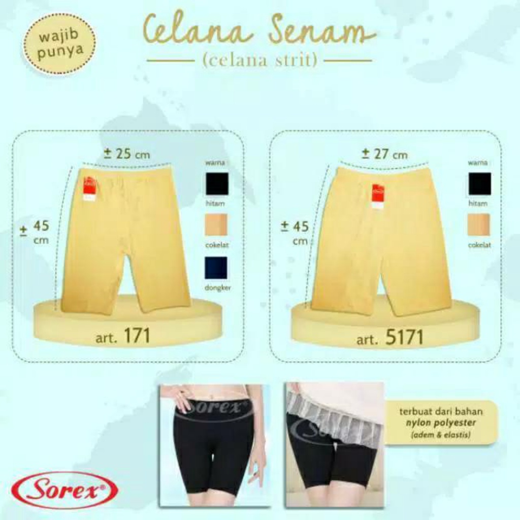 K110 - (Harga Per 1 Potong) SHORTPANTS CELANA DALAM STRETCH PENDEK WANITA SOREX FREE SIZE