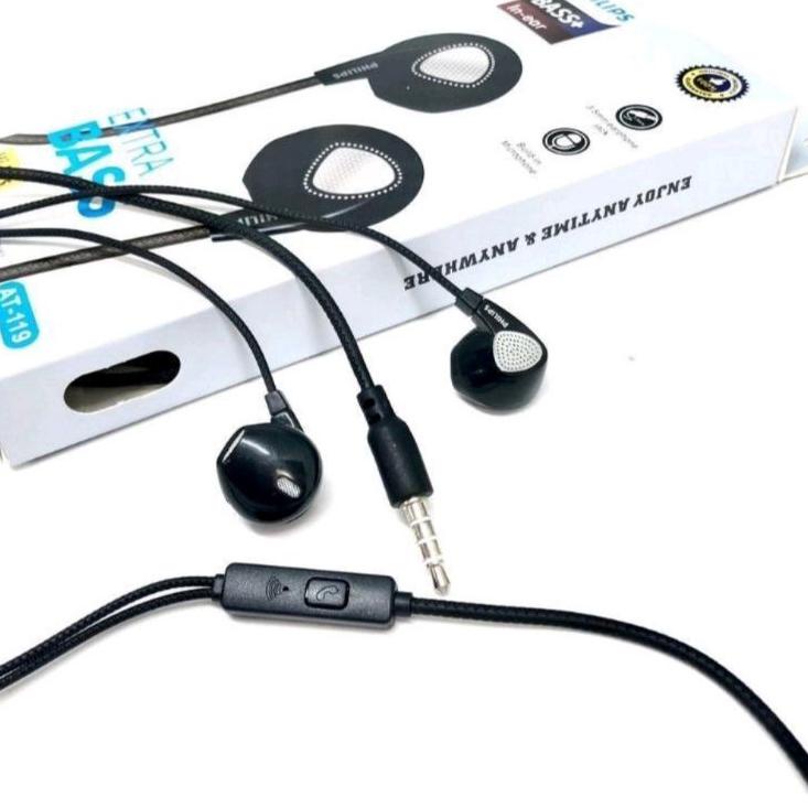 TRXDd2D7 Handafree Headset Philips extra Basa AT-119 Handsfree Philips AT-119