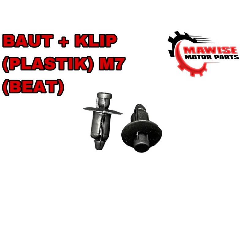 BAUT + KLIP ( PLASTIK ) M7 BEAT - Baut M7 Rivet Kancing Klip Plastik Besar Motor Universal