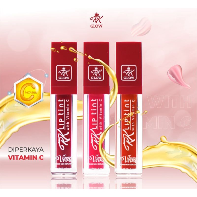 Lip Tint RK Glow Dengan Vit C, Kemasan Baru